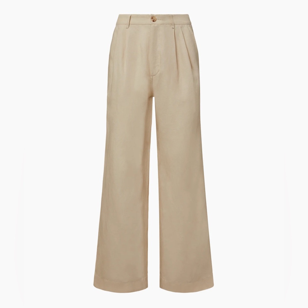 Onia Air Linen Pleated Trouser Sandshell